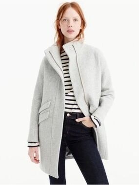 J. Crew gray stadium cloth cocoon coat